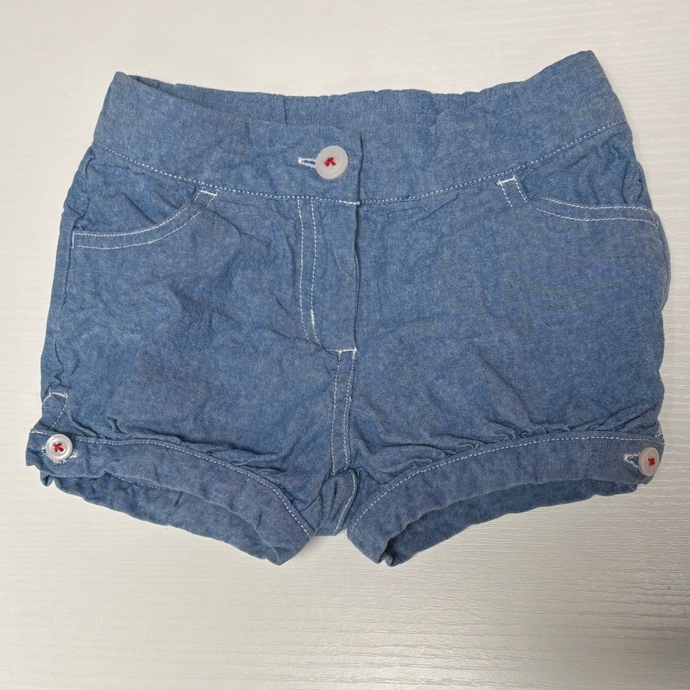 Janie and Jack Toddler Girls Chambray Denim Zip-up Shorts Size 2T